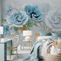 European Style 3D Blue Green Floral Wallpaper Mural