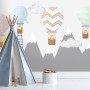 Kids Gray Mountain and Colorful Hot Air Balloon Wallpaper Mural