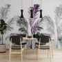 Tropical Fresh Purple Green Palm Leaves Wallpaper Mural