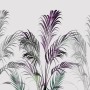 Tropical Fresh Purple Green Palm Leaves Wallpaper Mural