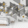 Watercolor Yellow Gray Triangle Geometric Wallpaper Mural