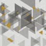 Watercolor Yellow Gray Triangle Geometric Wallpaper Mural
