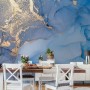 Blue Gold Look Marble with Splash Wallpaper Mural