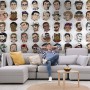 Men Face Pop Art Wallpaper Mural