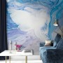 Abstract Turquoise Wave Pattern Wallpaper Mural