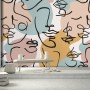 Colorful Abstract Charming Faces Wallpaper Mural