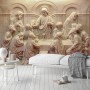 3D Embossed Look Cement Religious Sculpture Wallpaper Mural