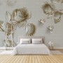 3D Embossed Look Rose Sculpture Wallpaper Mural