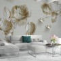 3D Embossed Look Rose Sculpture Wallpaper Mural