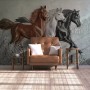 3D Embossed Look Horses Wallpaper Mural