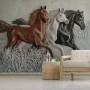 3D Embossed Look Horses Wallpaper Mural