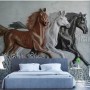 3D Embossed Look Horses Wallpaper Mural
