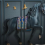 3D Embossed Look Dark Horse Wallpaper Mural