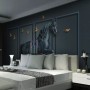 3D Embossed Look Dark Horse Wallpaper Mural