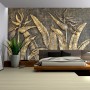 3D Embossed Look Gold Sculpture Wallpaper Mural