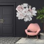 3D Floral White Daisy Lily Orchid Flower Bouqets Wall Decal Sticker