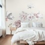 3D Floral White Daisy Lily Orchid Flower Bouqets Wall Decal Sticker