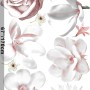 3D Floral White Daisy Lily Orchid Flower Bouqets Wall Decal Sticker
