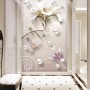 3D Look Florals with Pearls Lux Flowers Wallpaper Mural