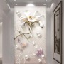 3D Look Florals with Pearls Lux Flowers Wallpaper Mural