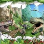 3D Look Dragons and Dinosaurs Wallpaper Mural