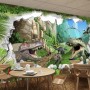 3D Look Dragons and Dinosaurs Wallpaper Mural