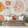 Colorful Abstract Faces Wallpaper Mural
