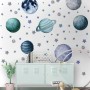 Watercolor Planets and Stars Wall Decal Sticker