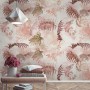 Pink Leaf and Blossom Wallpaper Mural