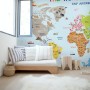 Colorful Kids Map with Historical Place Wallpaper Mural