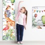 Kids Height Chart with Tropical Animals Wall Decal Sticker