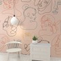 Abstract Pink Faces Wallpaper Mural