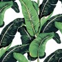 Green Banana Leaf Pattern Wallpaper Mural