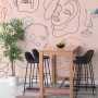 Abstract Pink Faces Wallpaper Mural