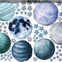 Watercolor Planets and Stars Wall Decal Sticker
