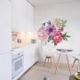 Watercolor Pink Peony Tulip Daisy Floral Bouqet Wall Decal Sticker
