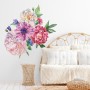 Watercolor Pink Peony Tulip Daisy Floral Bouqet Wall Decal Sticker