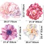 Watercolor Pink Peony Tulip Daisy Floral Bouqet Wall Decal Sticker