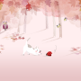 Pink Forest with Cats and Owl Wallpaper Mural