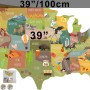 United States Map Wall Decal Sticker for Kids Room