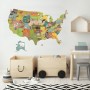 United States Map Wall Decal Sticker for Kids Room