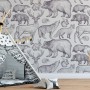 Nordic Animal Drawing for Kids Wallpaper Mural