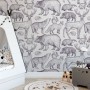 Nordic Animal Drawing for Kids Wallpaper Mural