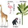 Kids Tropical Animals with Palm Leafs Wall Decal Sticker