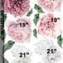 Watercolor Pink and White Peony Floral Bouqet with Rosebud Wall Decal Sticker