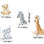 Kids Cute Safari Animal with Tropical Trees Wall Decal Sticker