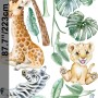 Kids Cute Safari Animal with Tropical Trees Wall Decal Sticker