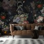 Dark Dutch Floral Bouquet with Birds Wallpaper Mural