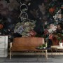 Dark Dutch Floral Bouquet with Birds Wallpaper Mural