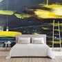 Oil Painting Black Yellow Splash Wallpaper Mural